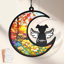 DIY Dog Memorial Gifts for Loss of Dog, 2-Layer Dog Angel Memorial Suncatcher wi