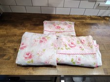 Vintage Full Or Double Size Sheet Set Pink Floral Fruit Of The Loom Cottage Core
