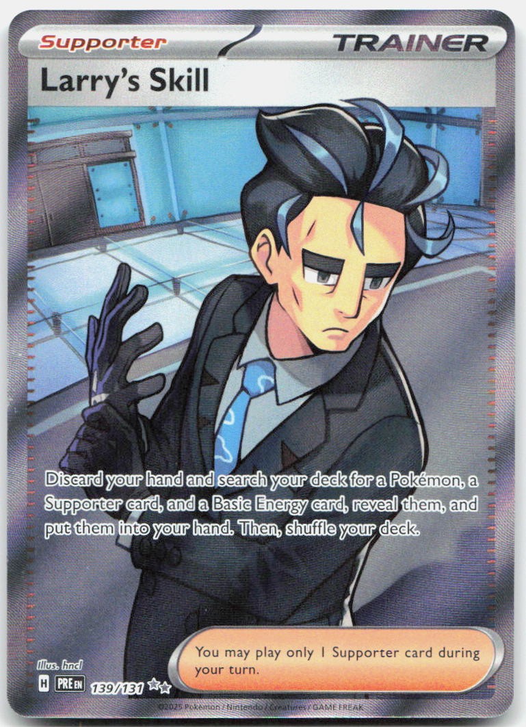 Larry's Skill 139/131 Ultra Rare Prismatic Evolutions Pokemon Holo Near Mint