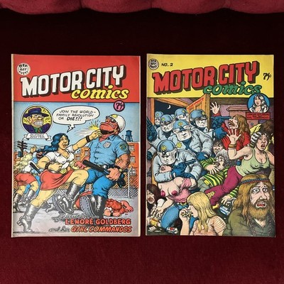 MOTOR CITY COMICS #1 & #2 Rip Off Press 1969/70/Crumb