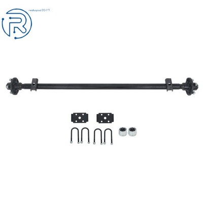4 lug 2000lbs Trailer Axle Boat Trailer Cargo Dump RV Utility Axle w/ U Bolt Kit