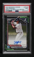 2024 Bowman Chrome Green Reptilian Refractor 42/99 Jose Perdomo PSA 9 Auto 2l4