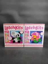 Set of 2 Latch Kits 1 Mermaid and 1 Panda 3D Mini Rug Craft Kits - New in Boxes