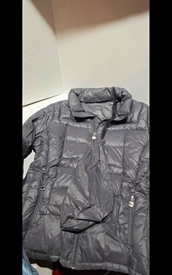 Calvin Klein Packable Lightweight Premium Down Gray Puffer Jacket Womens L