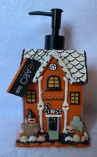 Caro Home Halloween Orange Haunted House Pump Soap Dispenser