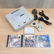 SEGA SATURN CONSOLE bundle with 3 Games, Memory, 1 Controller & Cables tested