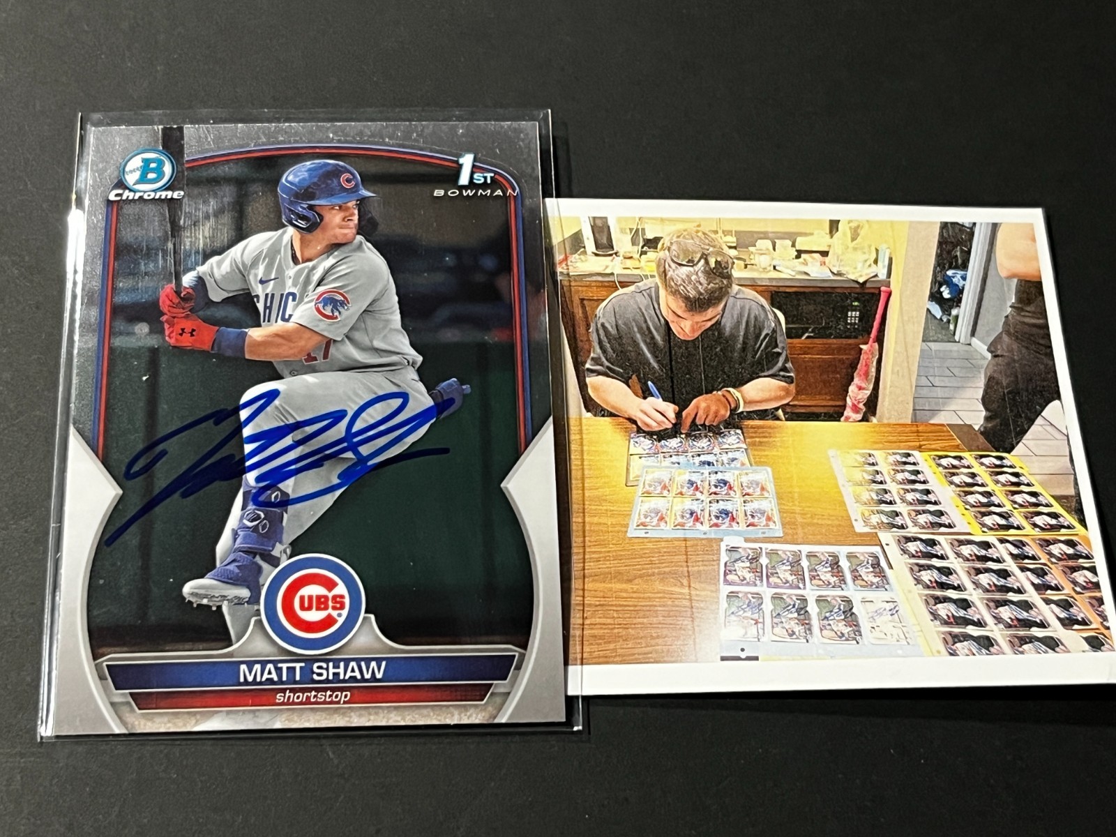 Matt Shaw Cubs Auto Signed 2023 Bowman Draft 1st Chrome
