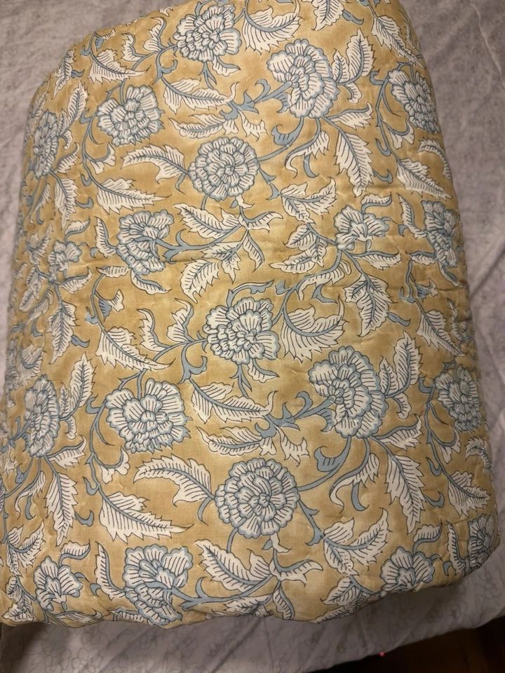 Edredón Charter Club Nadia Border Algodón Reversible COMPLETO/QUEEN Solo Foto 2 de 4