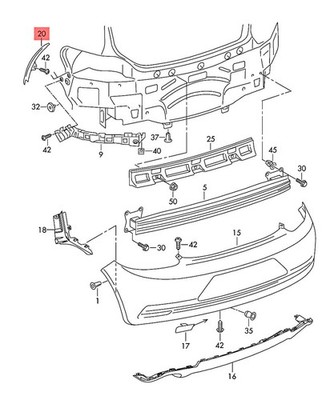 Genuine VW Scirocco Wheel Aperture Trim 1K8807838A
