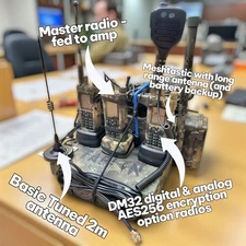 Emergency COMMS: Encrypted DMR Digital Radio System+50w Amplifier+Pwr+CB+Mesh