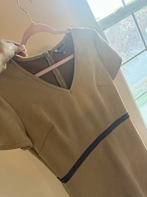 Velvet Dress With Brown In Belt. Soft Fashionable Classy Wears.