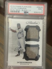 2018 Flawless Jackie Robinson Dual G/U Jersey 1/1 DM-JR Dodgers PSA 9  SHIPSFREE
