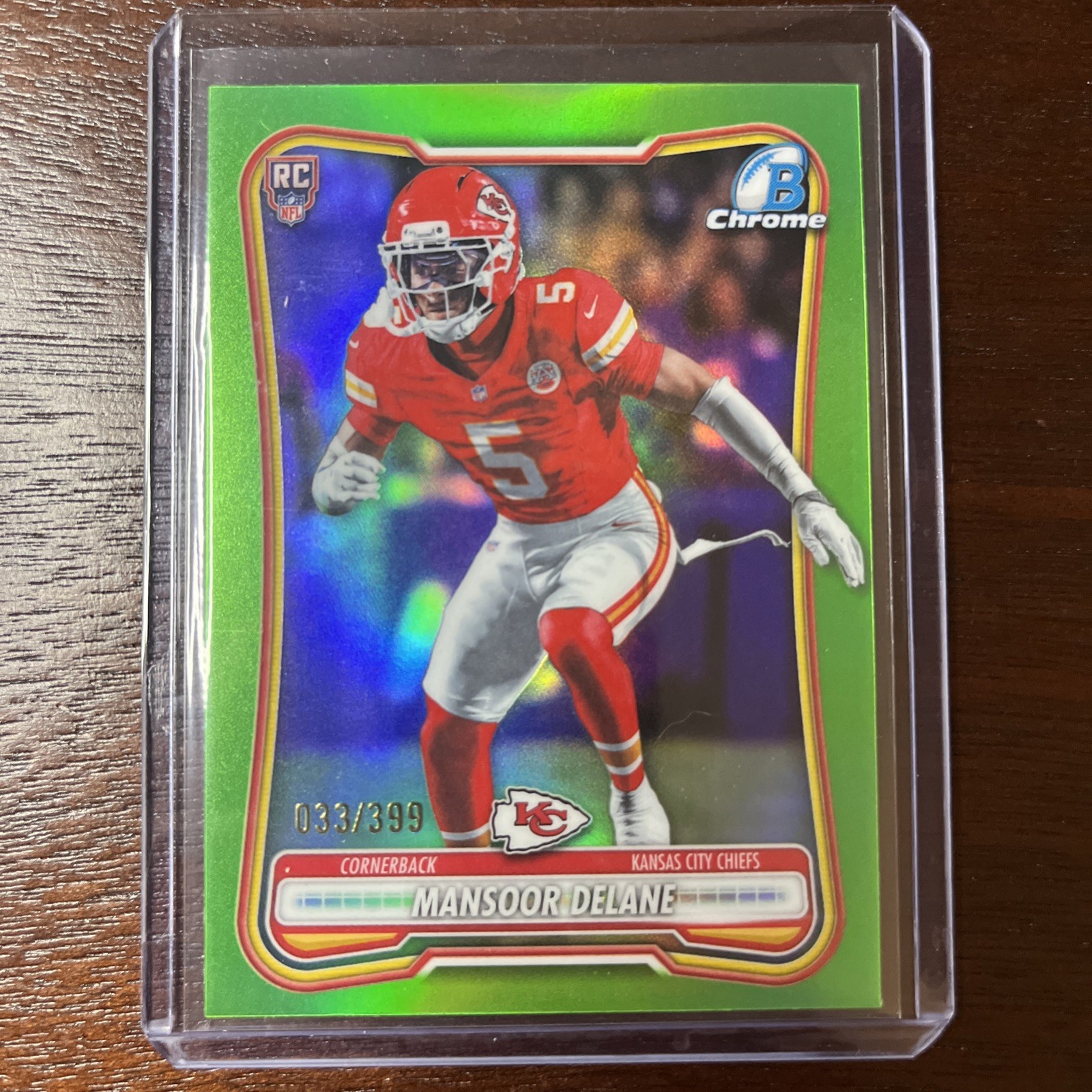 2026 Bowman Chrome Mansoor Delane RC Green Refractor /399 BCV-189 Chiefs