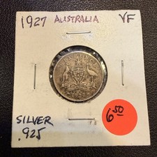 1927 Australia 6 Pence Sixpence T369
