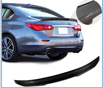 Duckbill Trunk Lid Spoiler For 14-24 Infiniti Q50 Carbon Fiber Painted PSM Style