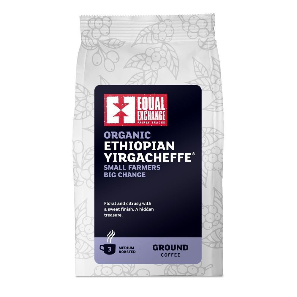 Equal Exchange Org Fair Trade Ethiopian Yirgacheffe Roast Coffee 200g - 4 Pack