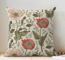 Pillow Cover INDOOR/OUTDOOR Linen Blend Floral 2 Sizes 8070