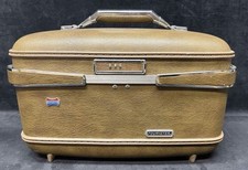 Vintage 60s American Tourister Train Case w Original Pieces & Working Lock