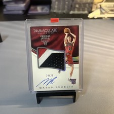 Panini Immaculate Collection RC Patch Auto /25 Matas Buzelis Chicago Bulls