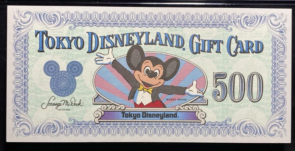 PMG 67. Tokyo Disneyland 500 Yenes Japón, Primera Serie A, Tarjeta Regalo Dólar Disney Foto 4 de 4