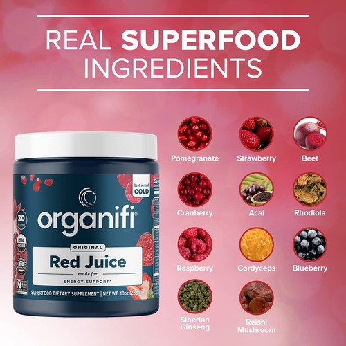 Jugo rojo Organifi suministro para 30 días 9,5 oz 270 g - Imagen 5 de 6