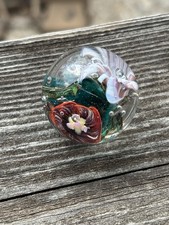 handmade art glass marble  Duo  By Sara Sally LaGrand