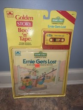 New Sesame Street Read-Along Book & Cassette Ernie Gets Lost Vintage 1985