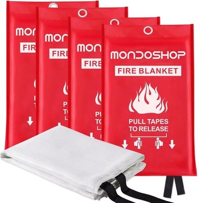Fire Blanket for Home and Kitchen, 4 Pack, 40'' x 40'' Coverage