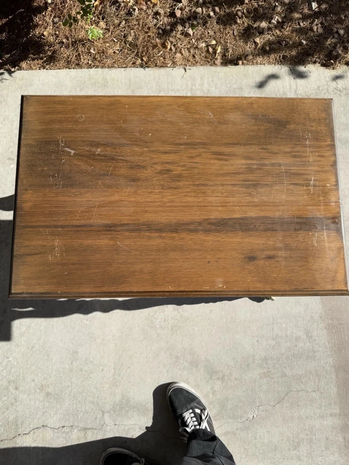 Antique Parlor Table- With Green Glass Ball Claw Feet - Image 4 of 4