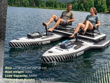 Inflable 2 Personas Pedal Bote Balsa Kayak Hidro Ciclo Bicicleta Acuática Catamarán