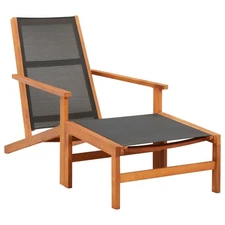 Garden Chair Black Solid eucalyptus wood Regular size