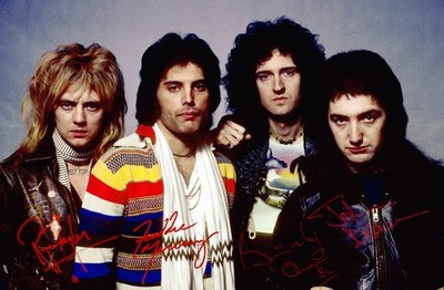 A3 A4 Photo Signed Queen Freddie Mercury John Deacon Brian May Rodger Taylor