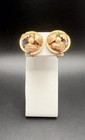 Vtg SARAH COVENTRY Pin Brooch Earrings Set Gold Tone Autumn Leaves Chunky Stones — photo 3