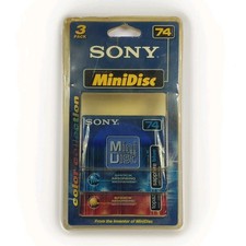 2 VTG Sony MiniDisc 74min Color Collection MDW-74AAR/74AAL 1998 Opened Missing 1