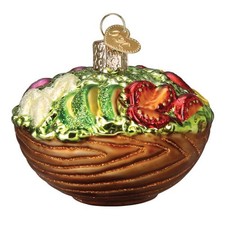 Old World Christmas Bowl of Salad Glass Tree Ornament 2.5 Inch FREE BOX 32527