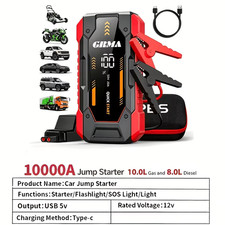 10-in-1 Car Jump Starter Air Compressor Tire Inflator Power Bank Led Emergency