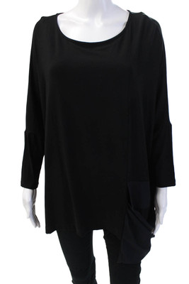 Tekbika By Alembika Women's Short Sleeves Round Neck Boxy Blouse Black Size S