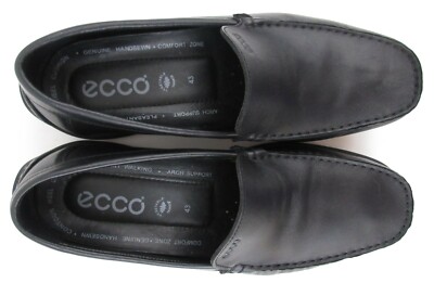 ECCO Classic Slip On Loafers Black Leather EU 43 US 9-9.5  display picture 2