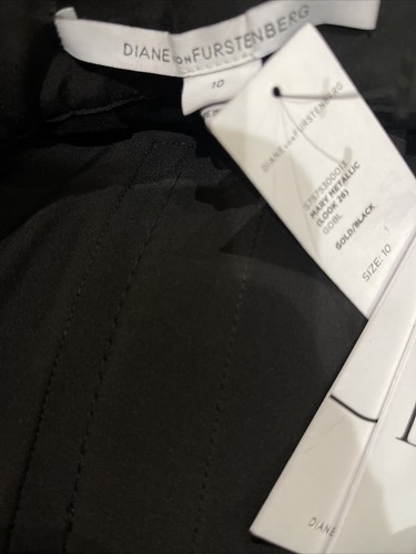 Pantalones metálicos Diane Von Furstenberg Mary talla 10... nuevos con etiquetas - Imagen 8 de 8