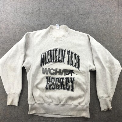 Vintage Michigan Tech Huskies Sweatshirt Mens Large Hockey Soffe Super Sweats
