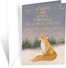 Greetings Christmas Card for Great Granddaughter, Made in America, Eco-Friendly,
