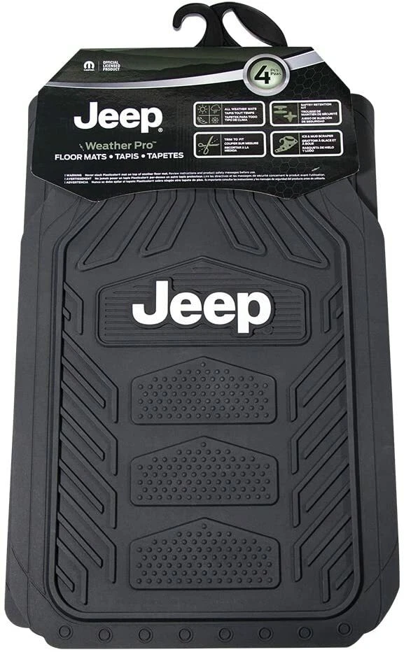 New 4pc Jeep All Weather Pro Heavy Duty Rubber Floor Mats Set Official Licensed — 第 3/4 张图片
