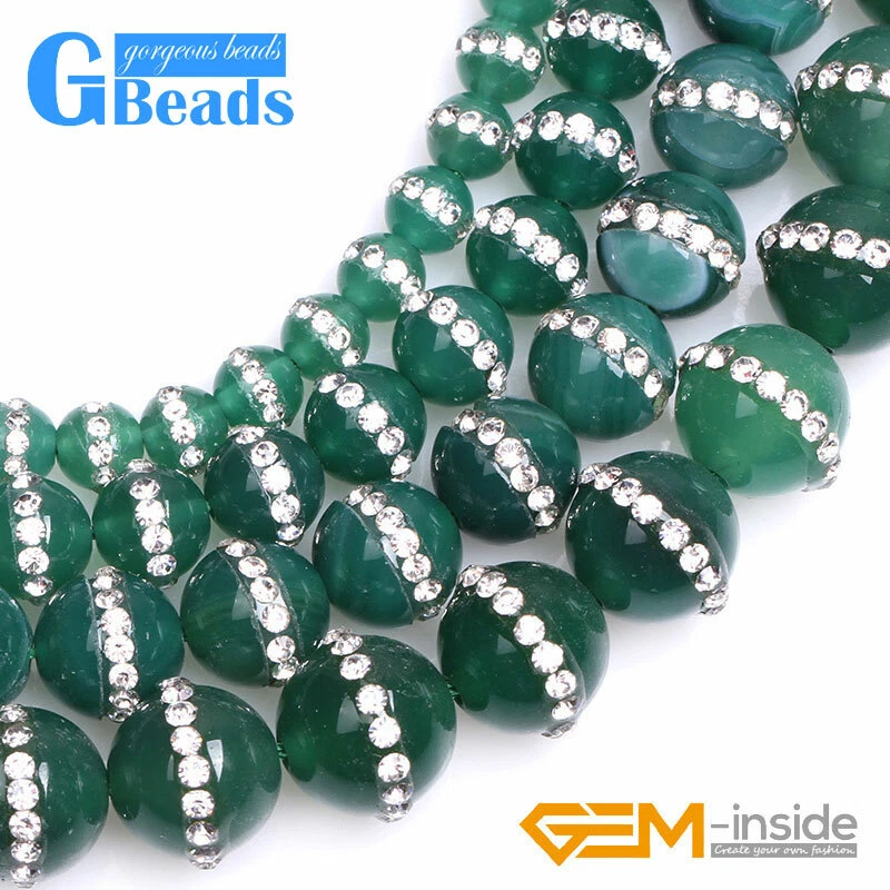 Ágata colorida com strass incrustado redondo miçangas para fazer joias frete grátis - Imagem 2 de 4