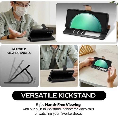 Case For Samsung Galaxy S24 FE,Leather Wallet RFID Book Flip Stand Phone Cover - Picture 7 of 21