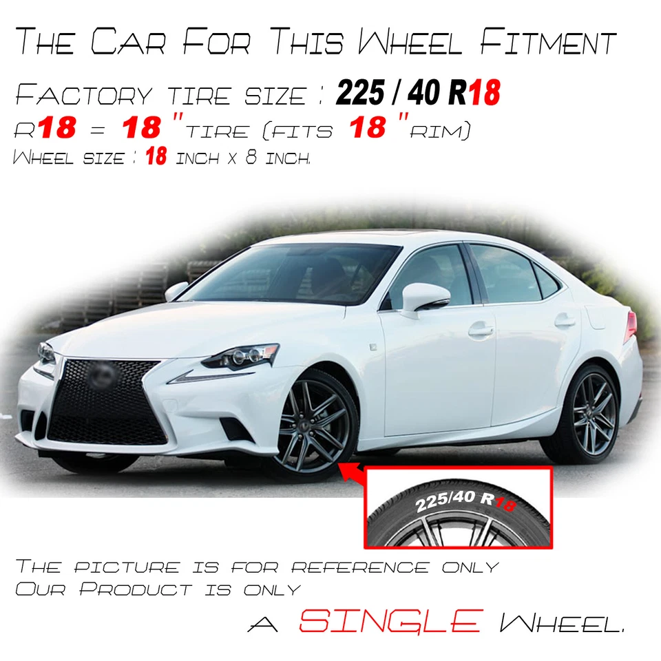 Llanta delantera de 18" para LEXUS IS250 IS350 2014-2020 diseño OEM 74292 Foto 2 de 4