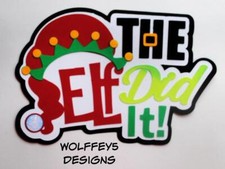 CRAFTECAFE CHRISTMAS KID ELF TITLE premade paper piecing scrapbook DIECUT PIECE