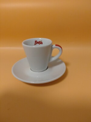 Café Brosio  Espresso Tasse, Cup & Saucers Porzellan Portugal mit Unterteller.