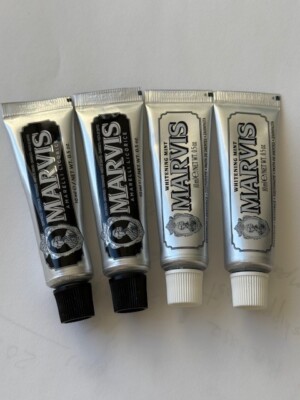 Marvis Toothpaste 4-PK Whitening Mint, Amarelli Licorice   Sealed Free ship