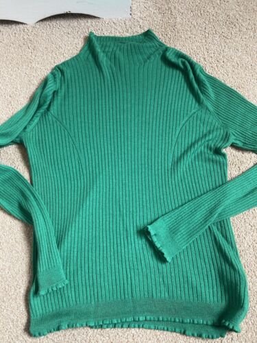 Maglione leggero donna fischietti verde poloneck taglia 6 - Foto 1 di 3