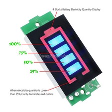 3S Lithium Battery Capacity Indicator Module 12.6V Blue Display Power Tester